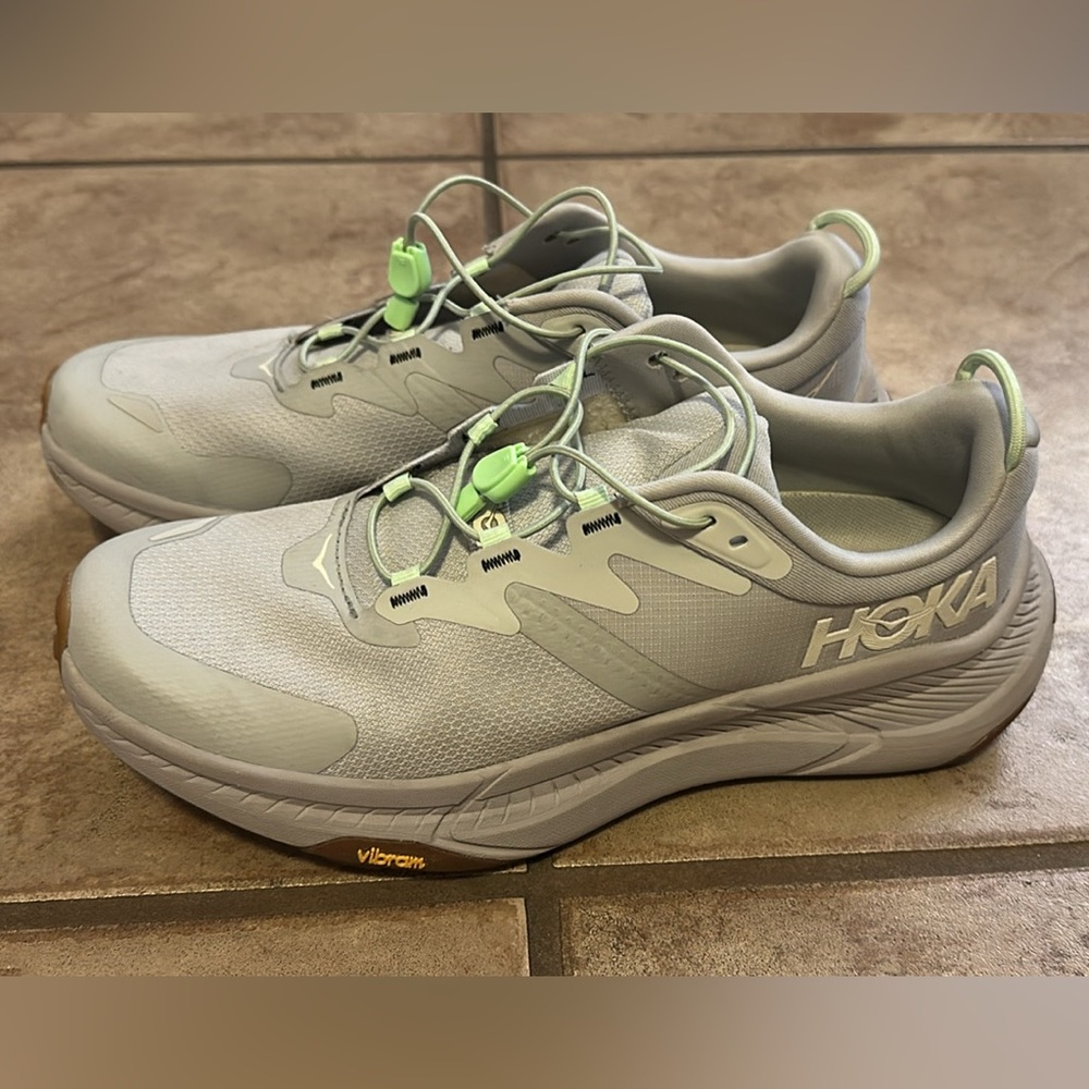 Hoka one Transport Gray Running walking Shoes sneakers size 9.5 Excellent
